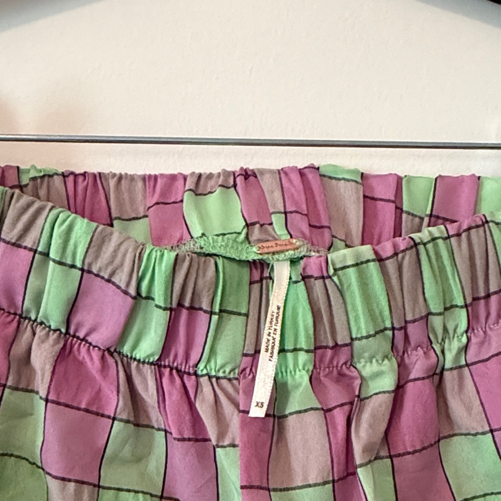 Free People Plaid Purple & Green Matching Set - Picture 4 of 4
